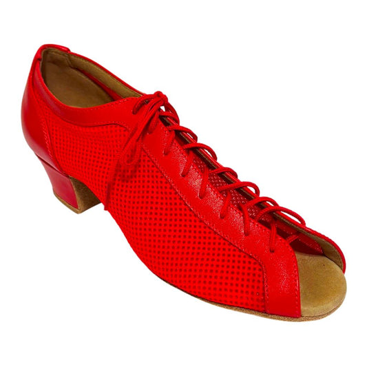 Practice Dance Shoes, Raspiro, Red Mesh and Leather