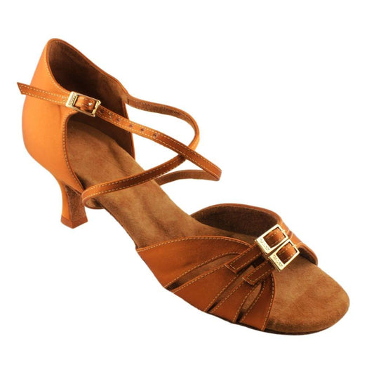 Women's Latin Dance Shoes, 2274 Tatiana, Cedar Satin, Heel 6cm Flare W